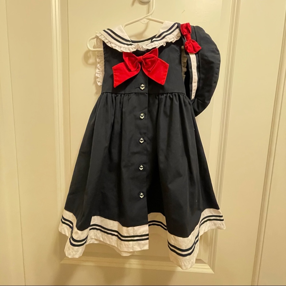 Sophie Rose Sz 4 Classic Navy Sailor Dress w/ Hat